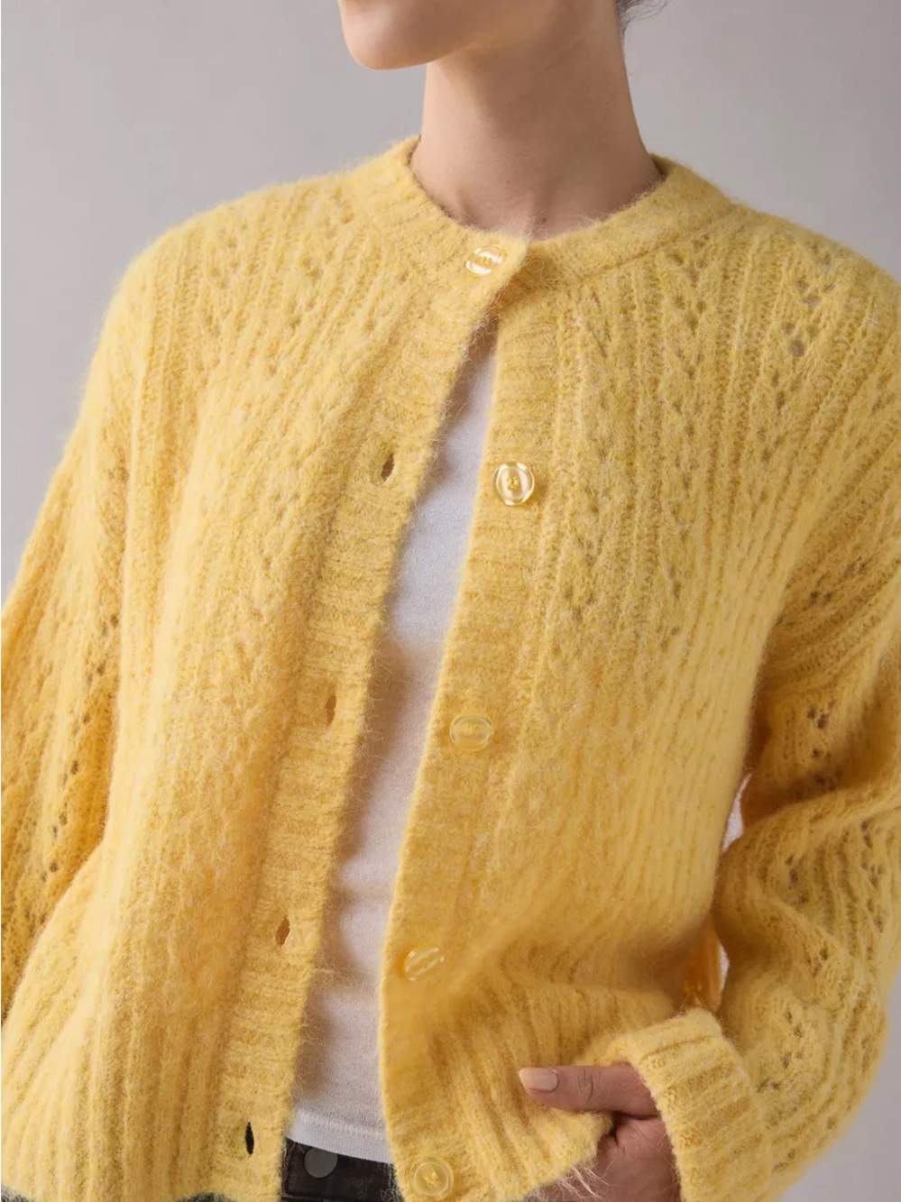 NWT BDG Becca Brushed Pointelle Knit Oversized Cardigan - Picture 3 of 3